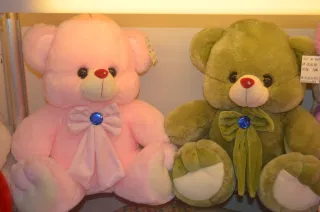 Stuffed Bear, Pink Plush, 45 cm