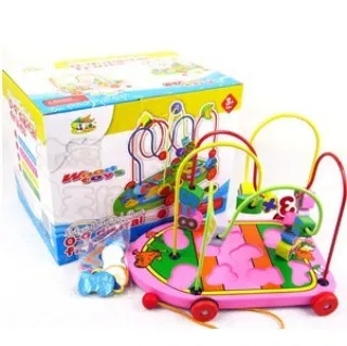 Деревянная игрушка-каталка с фруктами и цифрами JF11
