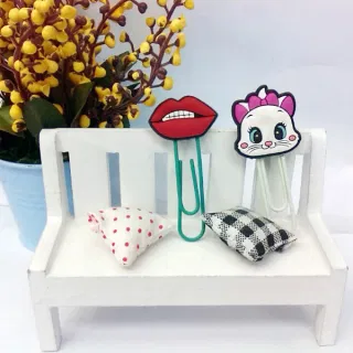 Bookmarks, PVC Cartoon with Soft Rubber Pin