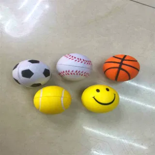 4Cm Pu Sponge Finger Ball Keychain Toy