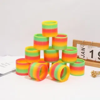 Sensory Rings, Elastic Pull Rainbow Spring Toy, Nostalgic Magic Ring