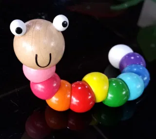 Деревянная игрушка-змейка, гнущаяся, разноцветная