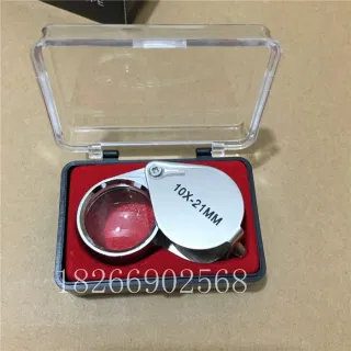 Портативная лупа 10x21, стеклянная, для ювелиров