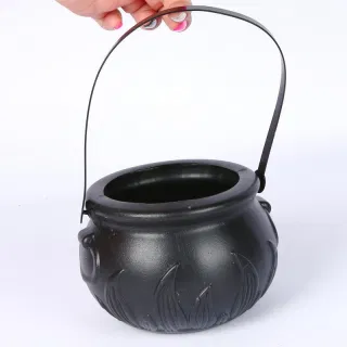 Черная тыква-ведерко для Хэллоуина