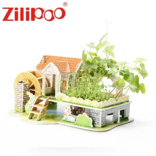 Puzle 3D de papel para construir una planta
