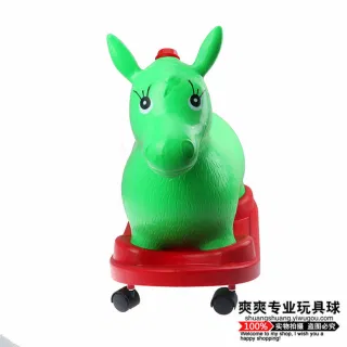 Прыгучая лошадка с колесами и музыкой, PVC, надувная