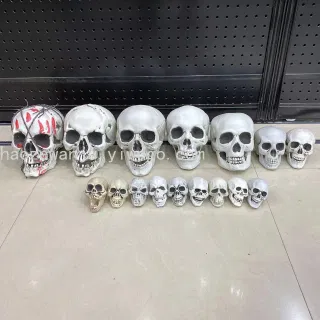 Пластиковый череп с подвижной челюстью для декора на Хэллоуин