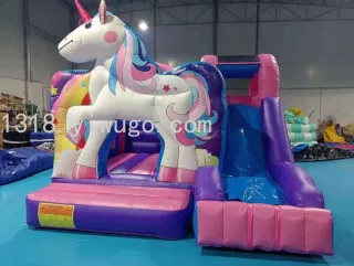 Надувной замок-батут с горкой в стиле My Little Pony