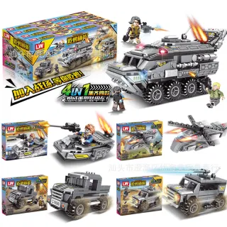Набор сборных моделей военных танков 4 в 1, совместимый с Lego, развивающий