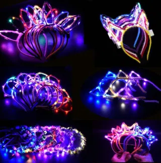 tiktok same ears luminous headband rabbit ears flash head buckle stall hot sale toy push