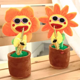 Wholesale Electric Sunflower Plush Toy Singing and Dancing