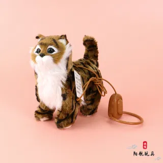 Электрическая плюшевая кошка на поводке