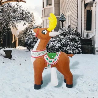Christmas Inflatable Elk with LED Light, 5.5ft