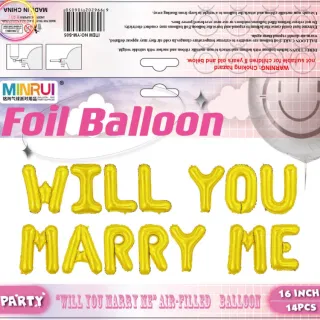Набор алюминиевых шаров «Will you marry me», 16 дюймов