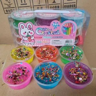 Squishy Toy Stress Relief, Crystal Mud Grey