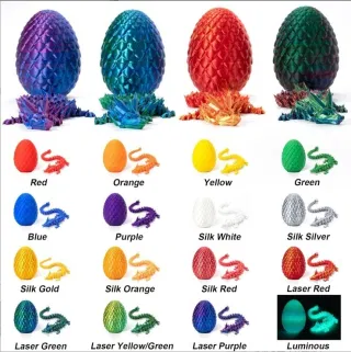 Sensory Toys, Egg 3D Printed Crystal With Jointed Dragon