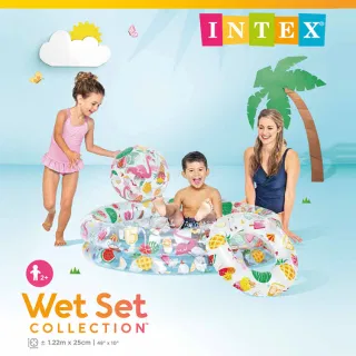 INTEX59460 Набор для плавания с бассейном и мячом, фруктовый дизайн