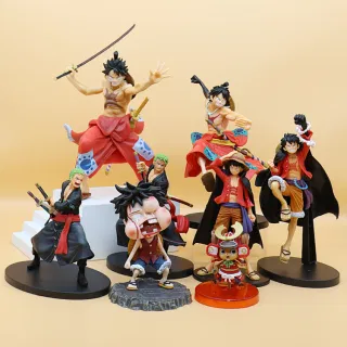 Крупная фигурка One Piece: Луффи и Зоро в кимоно — коллекционная модель в стиле арт
