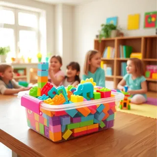 Wholesale Building Blocks, Plastic White Box 25.6x25.6 cm