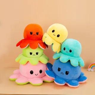 Stuffed Plush Toys, Animal Octopus Reversi, Two-Sided Toy