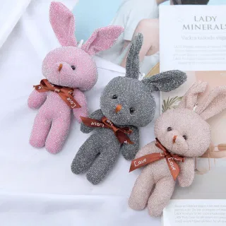Plush Doll Keychain, White, Mini