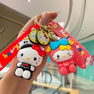 Bow Hello Kitty Keychain Cute Figure Student Bag Car Keychain Gift