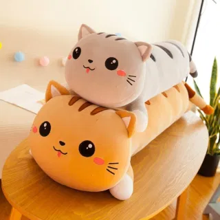 Плюшевая игрушка-подушка Кот в позе лёжа