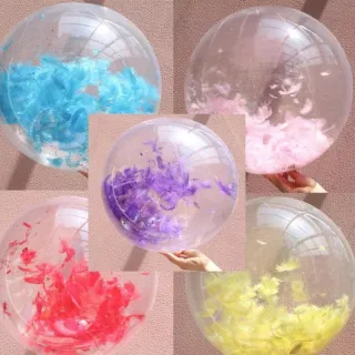 Прозрачный надувной мяч для воды, для фото и игр на пляже