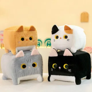 Плюшевая игрушка-кот-кубик, забавная фигурка, подарок для подруги