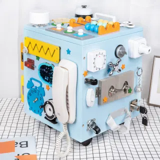 Развивающая доска busyboard, деревянная, с шестью гранями