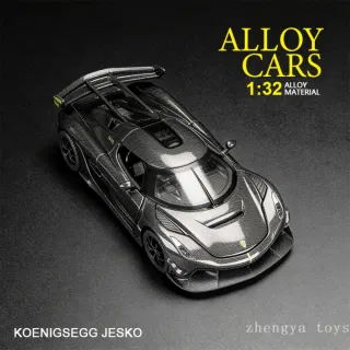 1:32 Koenigsegg Jesko Металлическая Модель Автомобиля со Звуком и Светом