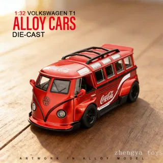 1:32 Volkswagen T1 Реалистичная Металлическая Модель Автомобиля