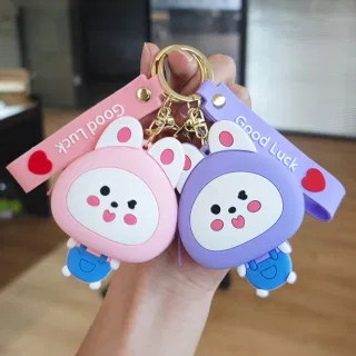 Силиконовый кошелек-зайка с карабином, подвеска для ключей