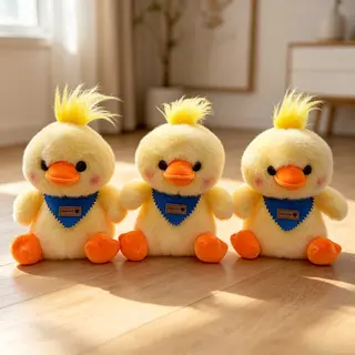 Мягкая игрушка утёнок с синим шарфом, 20 см