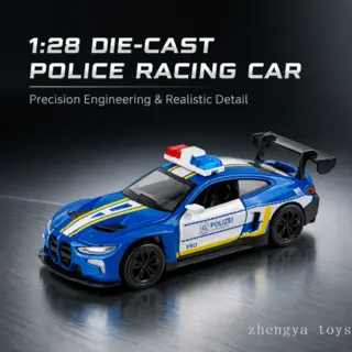 Металлическая модель BMW Police, три открывающиеся двери, инерционная