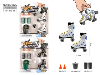 Игровой набор: ролики, бочка, мусорки, барьеры
