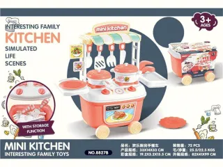 Игрушечная тележка с посудой, детская кухня