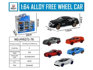 Wholesale Diecast Car Alloy Blue 1:64, 12 pcs