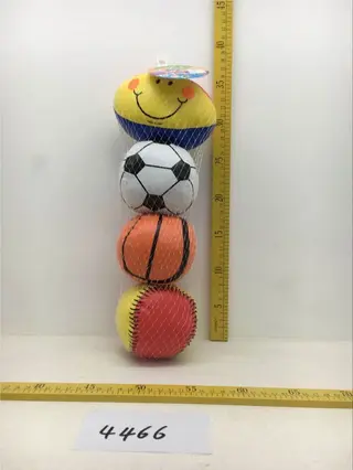 Набор мячиков 4 дюйма, 4 шт. в сетке