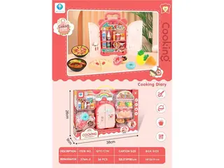 Игрушечный холодильник с продуктами для сюжетно-ролевых игр