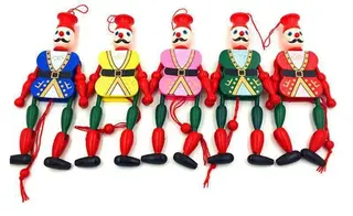 Деревянная игрушка-дергунчик "Солдатик", 5 цветов