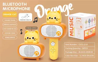 Детский Bluetooth микрофон 2-в-1 с колонкой, караоке