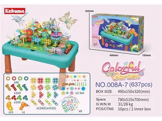 Игровой стол-конструктор "Сад насекомых", 637 деталей
