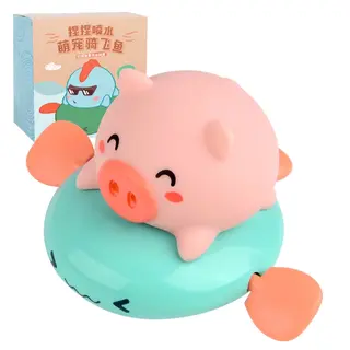 Заводная свинка на рыбе, игрушка для ванной