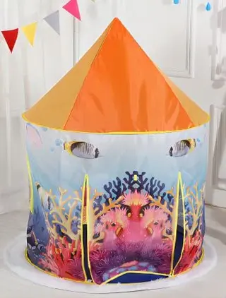 Игровая палатка-юрка с шариками, морская тематика