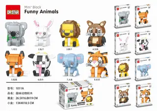 Wholesale Animal Figures, Building Blocks, 18.5 cm, 192 pcs