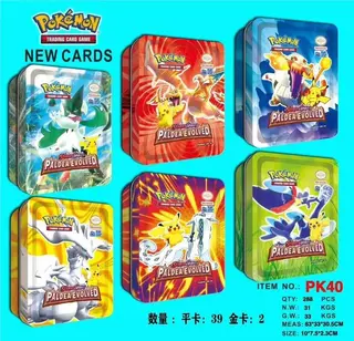 Карточная игра в стиле Pokemon в металлической коробке