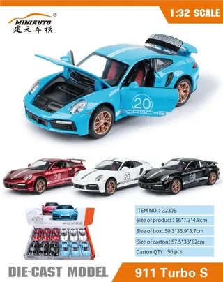 Diecast Cars, 6.5 Inch (16 cm), Wholesale, 96 per Carton