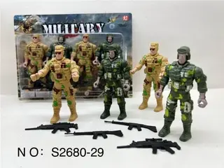 Военный набор: 4 солдатика с оружием, 10.5 см