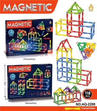 Магнитный конструктор 3D, 118 деталей